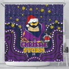 Melbourne Storm Christmas Custom Shower Curtain - Christmas Knit Patterns Vintage Jersey Ugly Shower Curtain