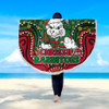 South Sydney Rabbitohs Custom Beach Blanket - Christmas Knit Patterns Vintage Jersey Ugly Beach Blanket