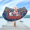 Sydney Roosters Christmas Custom Beach Blanket - Christmas Knit Patterns Vintage Jersey Ugly Beach Blanket