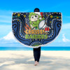 Canberra Raiders Christmas Custom Beach Blanket - Christmas Knit Patterns Vintage Jersey Ugly Beach Blanket