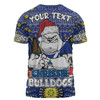 Canterbury-Bankstown Bulldogs Christmas Custom T-Shirt - Christmas Knit Patterns Vintage Jersey Ugly T-Shirt