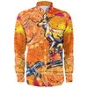 Australia Kangaroo Aboriginal Long Sleeve Shirt - Australia Kangaroo And Goanna Long Sleeve Shirt