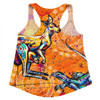 Australia Kangaroo Aboriginal Women Racerback Singlet - Australia Kangaroo And Goanna Women Racerback Singlet