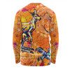 Australia Kangaroo Aboriginal Long Sleeve T-shirt - Australia Kangaroo And Goanna Long Sleeve T-shirt
