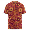 Australia Aboriginal T-shirt - Red Aboriginal Dot Art Inspired T-shirt