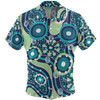 Australia Aboriginal Hawaiian Shirt - Blue Aboriginal Dot Art Inspired Hawaiian Shirt