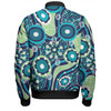 Australia Aboriginal Bomber Jacket - Blue Aboriginal Dot Art Inspired Bomber Jacket