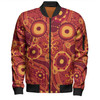 Australia Aboriginal Bomber Jacket - Red Aboriginal Dot Art Inspired Bomber Jacket