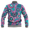 Australia Aboriginal Baseball Jacket - Pink Aboriginal Dot Art Inspired Baseball Jacket
