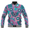 Australia Aboriginal Baseball Jacket - Pink Aboriginal Dot Art Inspired Baseball Jacket