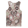 Australia Aboriginal Men Singlet - Brown Aboriginal Dot Art Inspired Men Singlet