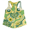 Australia Aboriginal Women Racerback Singlet - Yellow Aboriginal Dot Art Inspired Women Racerback Singlet