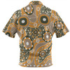 Australia Aboriginal Zip Polo Shirt - Orange Aboriginal Dot Art Inspired Zip Polo Shirt