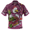 Manly Warringah Sea Eagles Christmas Custom Polo Shirt - Let's Get Lit Chrisse Pressie Polo Shirt