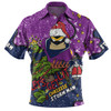 Melbourne Storm Christmas Custom Polo Shirt - Let's Get Lit Chrisse Pressie Polo Shirt