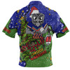 New Zealand Warriors Christmas Custom Polo Shirt - Let's Get Lit Chrisse Pressie Polo Shirt