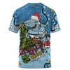 Cronulla-Sutherland Sharks Christmas Custom T-shirt - Let's Get Lit Chrisse Pressie T-shirt