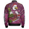 Manly Warringah Sea Eagles Christmas Custom Bomber Jacket - Let's Get Lit Chrisse Pressie Bomber Jacket