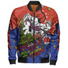 Newcastle Knights Christmas Custom Bomber Jacket - Let's Get Lit Chrisse Pressie Bomber Jacket