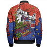 Newcastle Knights Christmas Custom Bomber Jacket - Let's Get Lit Chrisse Pressie Bomber Jacket