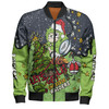 Canberra Raiders Christmas Custom Bomber Jacket - Let's Get Lit Chrisse Pressie Bomber Jacket