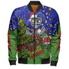 New Zealand Warriors Christmas Custom Bomber Jacket - Let's Get Lit Chrisse Pressie Bomber Jacket