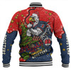 Sydney Roosters Christmas Custom Baseball Jacket - Let's Get Lit Chrisse Pressie Baseball Jacket