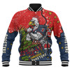 Sydney Roosters Christmas Custom Baseball Jacket - Let's Get Lit Chrisse Pressie Baseball Jacket