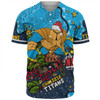 Gold Coast Titans Christmas Custom Baseball Shirt - Let's Get Lit Chrisse Pressie Baseball Shirt