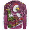 Manly Warringah Sea Eagles Christmas Custom Sweatshirt - Let's Get Lit Chrisse Pressie Sweatshirt