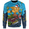Gold Coast Titans Christmas Custom Sweatshirt - Let's Get Lit Chrisse Pressie Sweatshirt