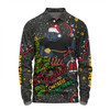 Penrith Panthers Christmas Custom Long Sleeve Polo Shirt - Let's Get Lit Chrisse Pressie Long Sleeve Polo Shirt
