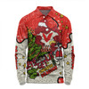 St. George Illawarra Dragons Christmas Custom Long Sleeve Polo Shirt - Let's Get Lit Chrisse Pressie Long Sleeve Polo Shirt