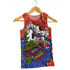 Newcastle Knights Christmas Custom Men Singlet - Let's Get Lit Chrisse Pressie Men Singlet