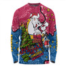 Brisbane Broncos Christmas Custom Long Sleeve T-shirt - Let's Get Lit Chrisse Pressie Long Sleeve T-shirt
