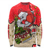 Redcliffe Dolphins Christmas Custom Long Sleeve T-shirt - Let's Get Lit Chrisse Pressie Long Sleeve T-shirt