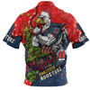 Sydney Roosters Christmas Custom Zip Polo Shirt - Let's Get Lit Chrisse Pressie Zip Polo Shirt
