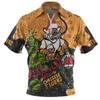 Wests Tigers Christmas Custom Zip Polo Shirt - Let's Get Lit Chrisse Pressie Zip Polo Shirt