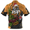 Wests Tigers Christmas Custom Zip Polo Shirt - Let's Get Lit Chrisse Pressie Zip Polo Shirt