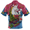 Brisbane Broncos Christmas Custom Zip Polo Shirt - Let's Get Lit Chrisse Pressie Zip Polo Shirt
