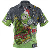 Canberra Raiders Christmas Custom Zip Polo Shirt - Let's Get Lit Chrisse Pressie Zip Polo Shirt