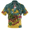 Australia Wallabies Christmas Custom Zip Polo Shirt - Let's Get Lit Chrisse Pressie Zip Polo Shirt