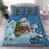 Cronulla-Sutherland Sharks Christmas Custom Bedding Set - Let's Get Lit Chrisse Pressie Bedding Set