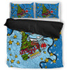 Cronulla-Sutherland Sharks Christmas Custom Bedding Set - Let's Get Lit Chrisse Pressie Bedding Set