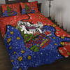 Newcastle Knights Christmas Custom Quilt Bed Set - Let's Get Lit Chrisse Pressie Quilt Bed Set