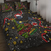 Penrith Panthers Christmas Custom Quilt Bed Set - Let's Get Lit Chrisse Pressie Quilt Bed Set