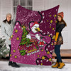 Manly Warringah Sea Eagles Christmas Custom Blanket - Let's Get Lit Chrisse Pressie Blanket