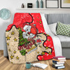 Redcliffe Dolphins Christmas Custom Blanket - Let's Get Lit Chrisse Pressie Blanket