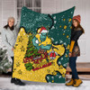 Australia Wallabies Christmas Custom Blanket - Let's Get Lit Chrisse Pressie Blanket