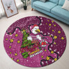 Manly Warringah Sea Eagles Christmas Custom Round Rug - Let's Get Lit Chrisse Pressie Round Rug